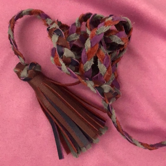 3for$30| Anthropologie suede leather tassel belt - Picture 1 of 3